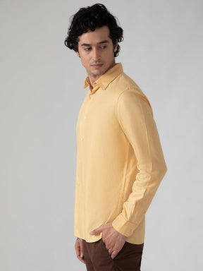 Leightweight Tencel Shirt in Tuscany Yellow- Comfort Fit