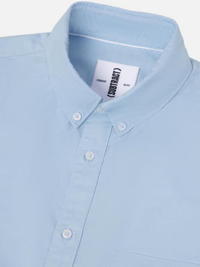 2 Way Stretch Oxford Shirt in Sky Blue- Comfort Fit