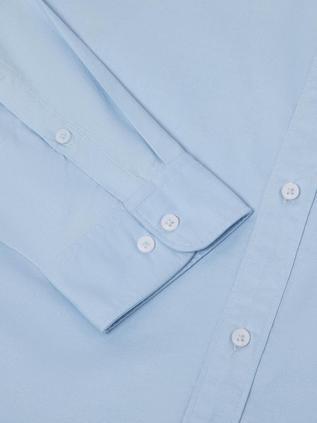 2 Way Stretch Oxford Shirt in Sky Blue- Comfort Fit