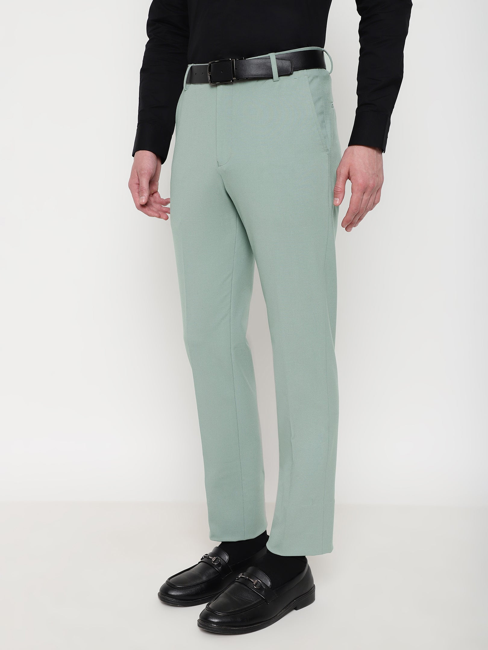 Buy Keith & Paul Men`s Casual Slim Fit Ankle Length Green Trouser Pant at  Amazon.in