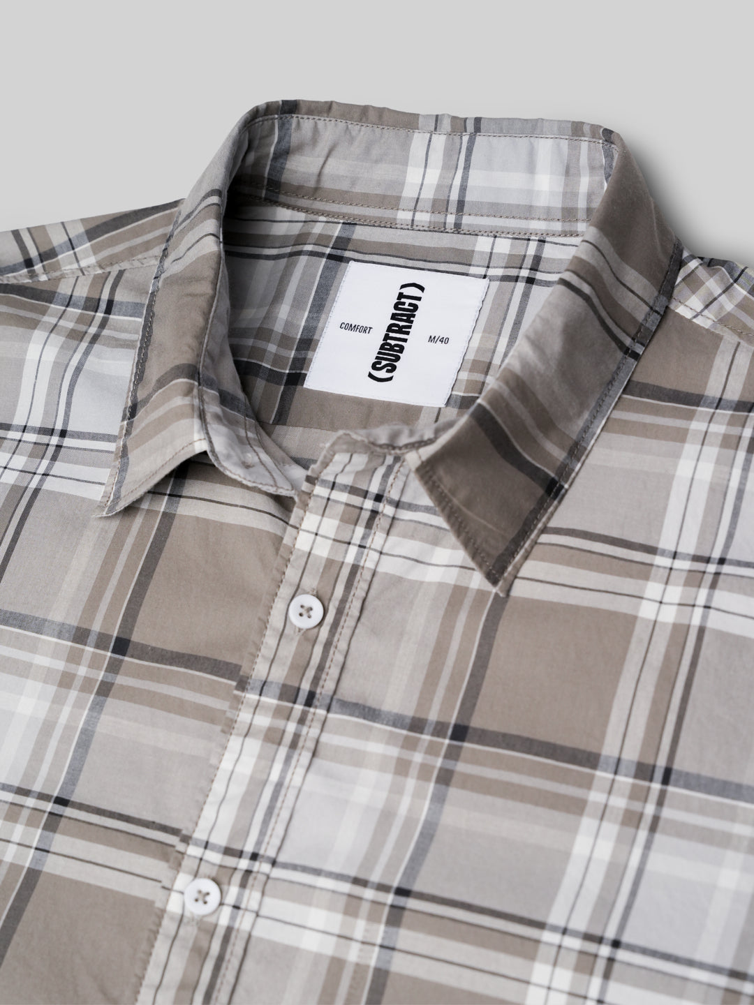 Cotton Checked Casual Shirt in Grey - Comfort Fit