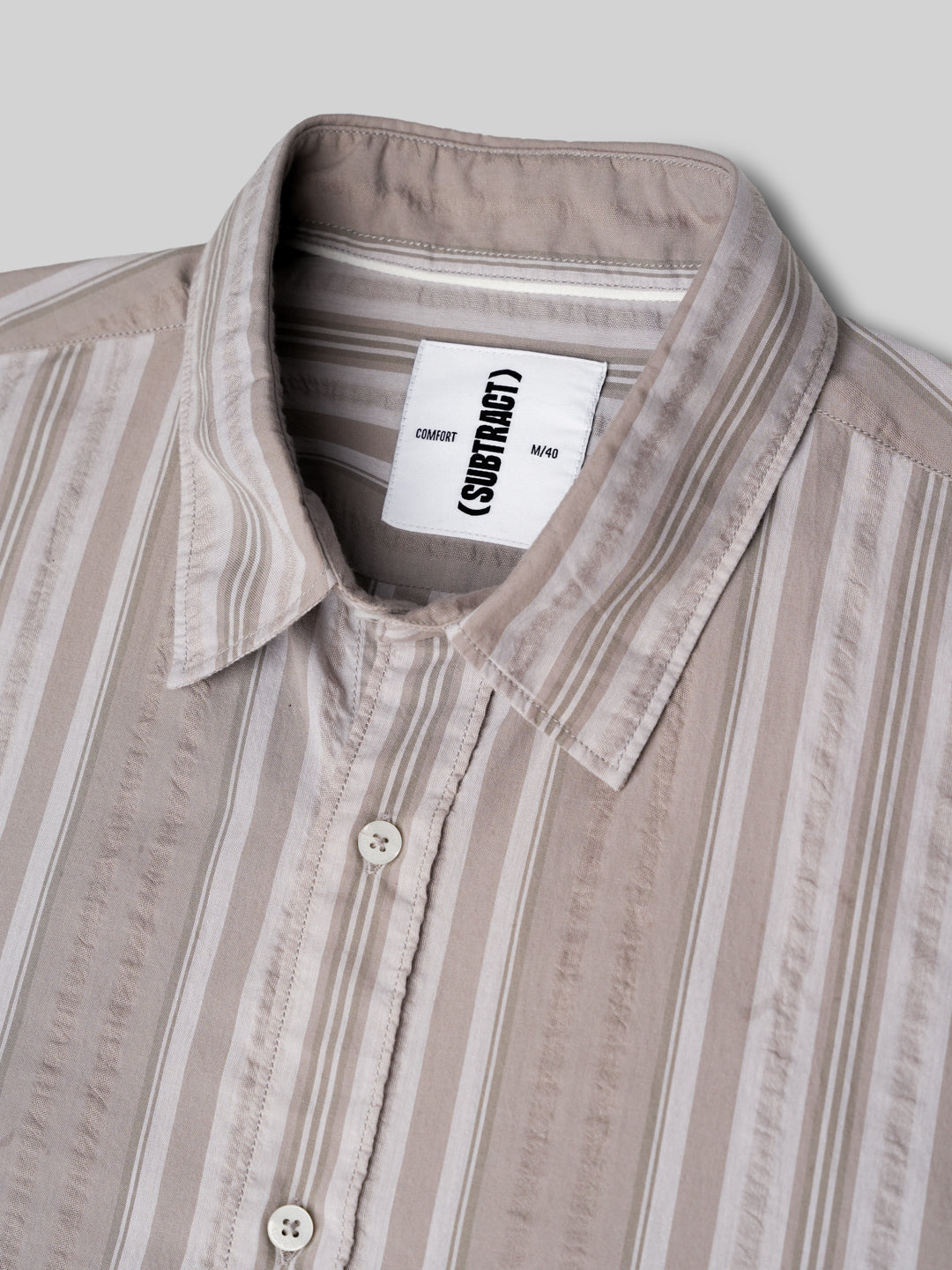 Cotton Striped Casual Shirt in Ash Grey - Comfort Fit