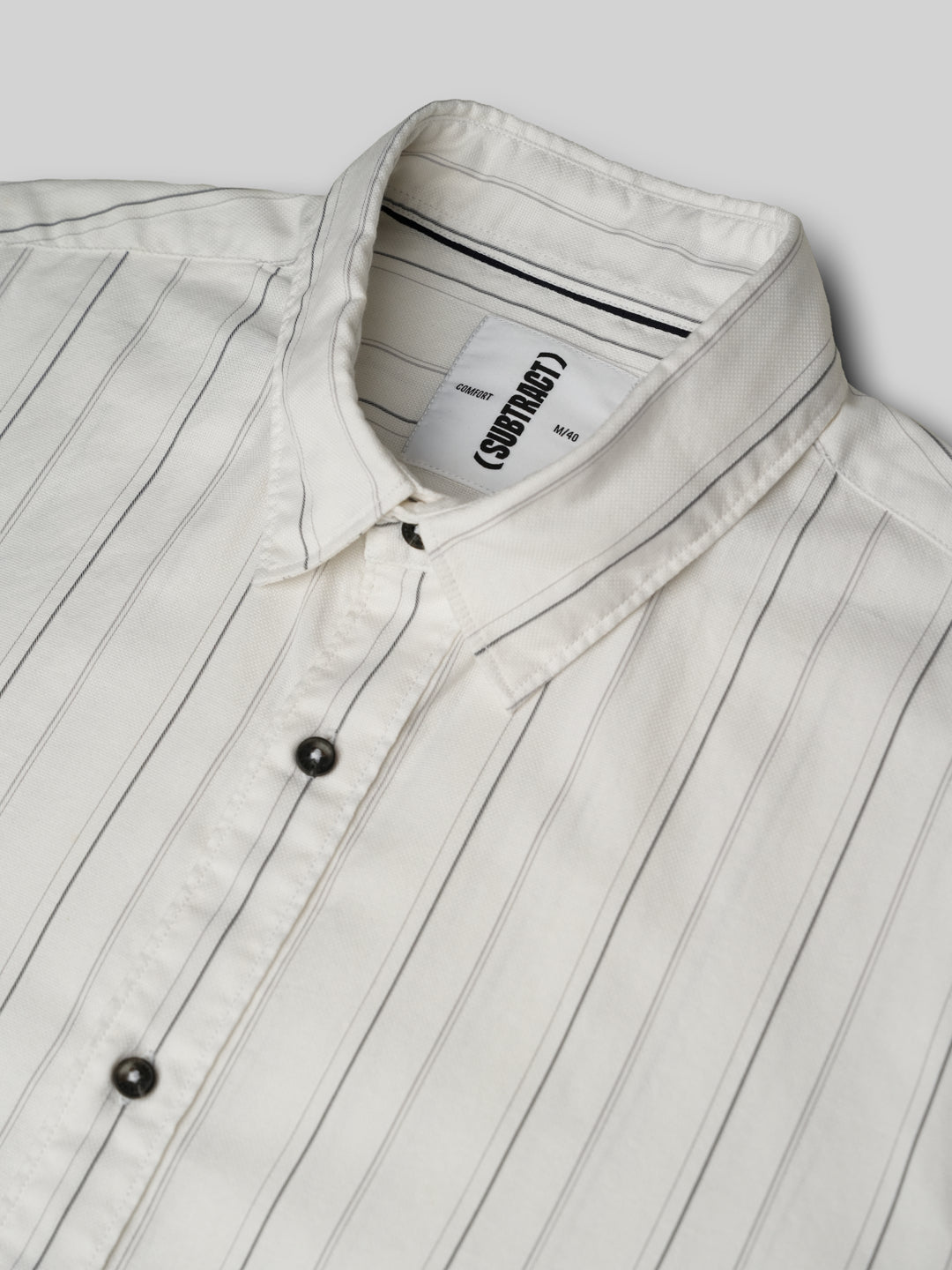 Cotton Striped Casual Shirt in White - Comfort Fit