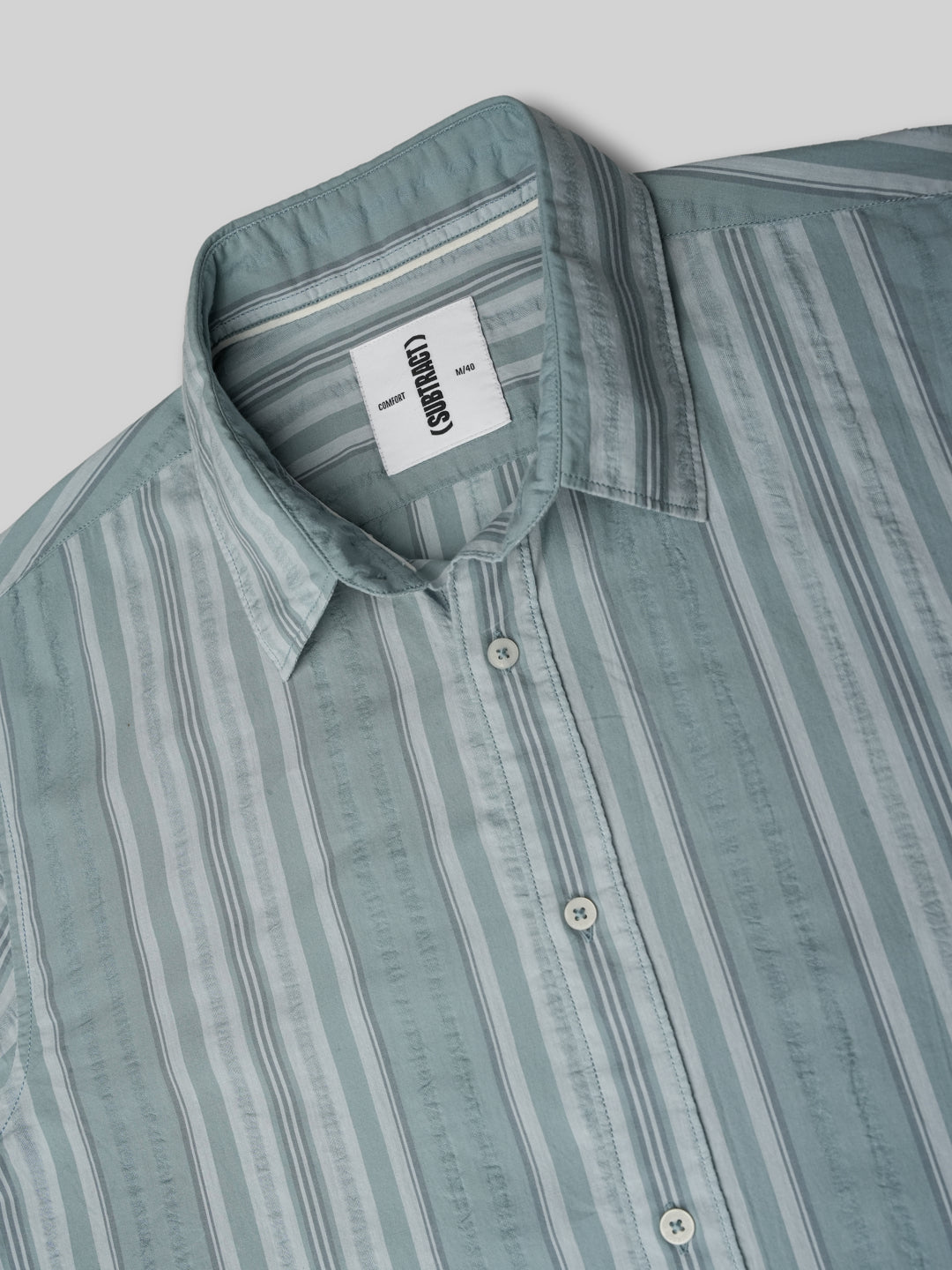 Cotton Striped Casual Shirt in Ash Blue - Comfort Fit