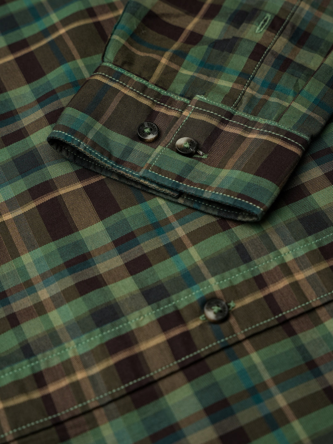 Cotton Checked Casual Shirt in Forest Green - Comfort Fit