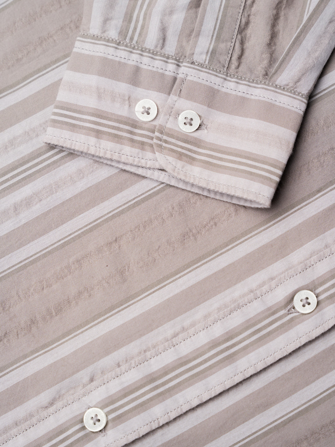 Cotton Striped Casual Shirt in Ash Grey - Comfort Fit