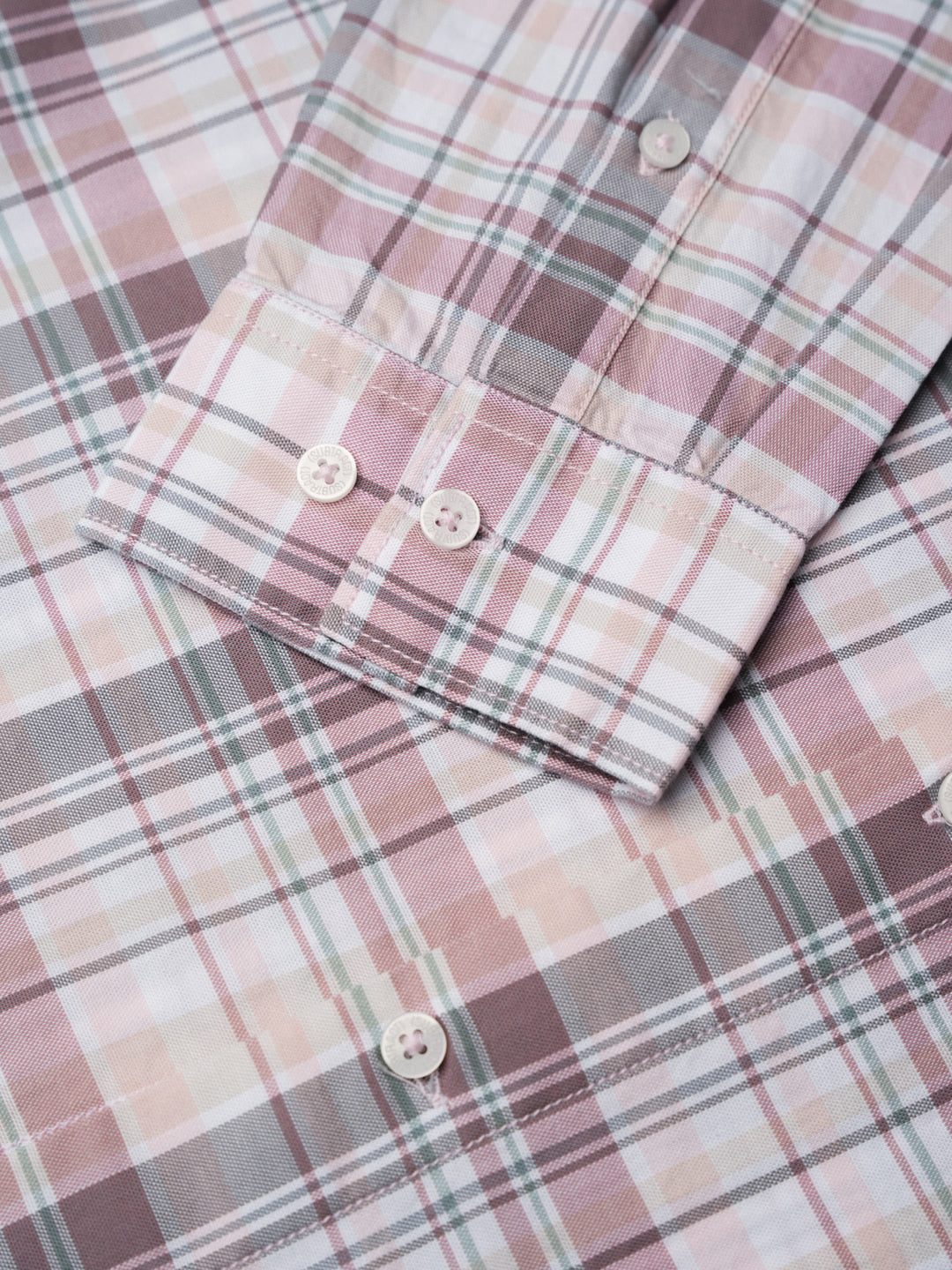 Cotton Checked Casual Shirt in Blush Pink - Comfort Fit