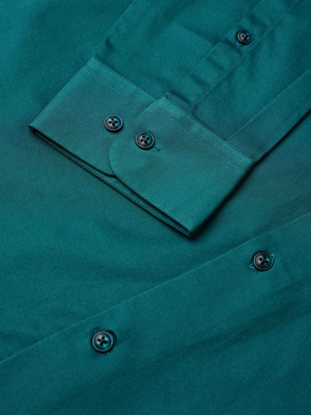 2 Way Stretch Satin Shirt in Teal