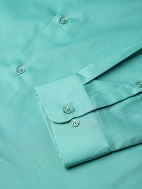 2 Way Stretch Satin Shirt in Mint