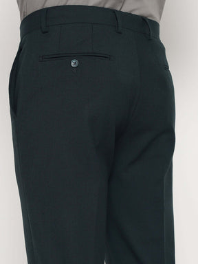 Flex Waist 4-Way Stretch Formal Trousers in Bottle Green- Slim Fit