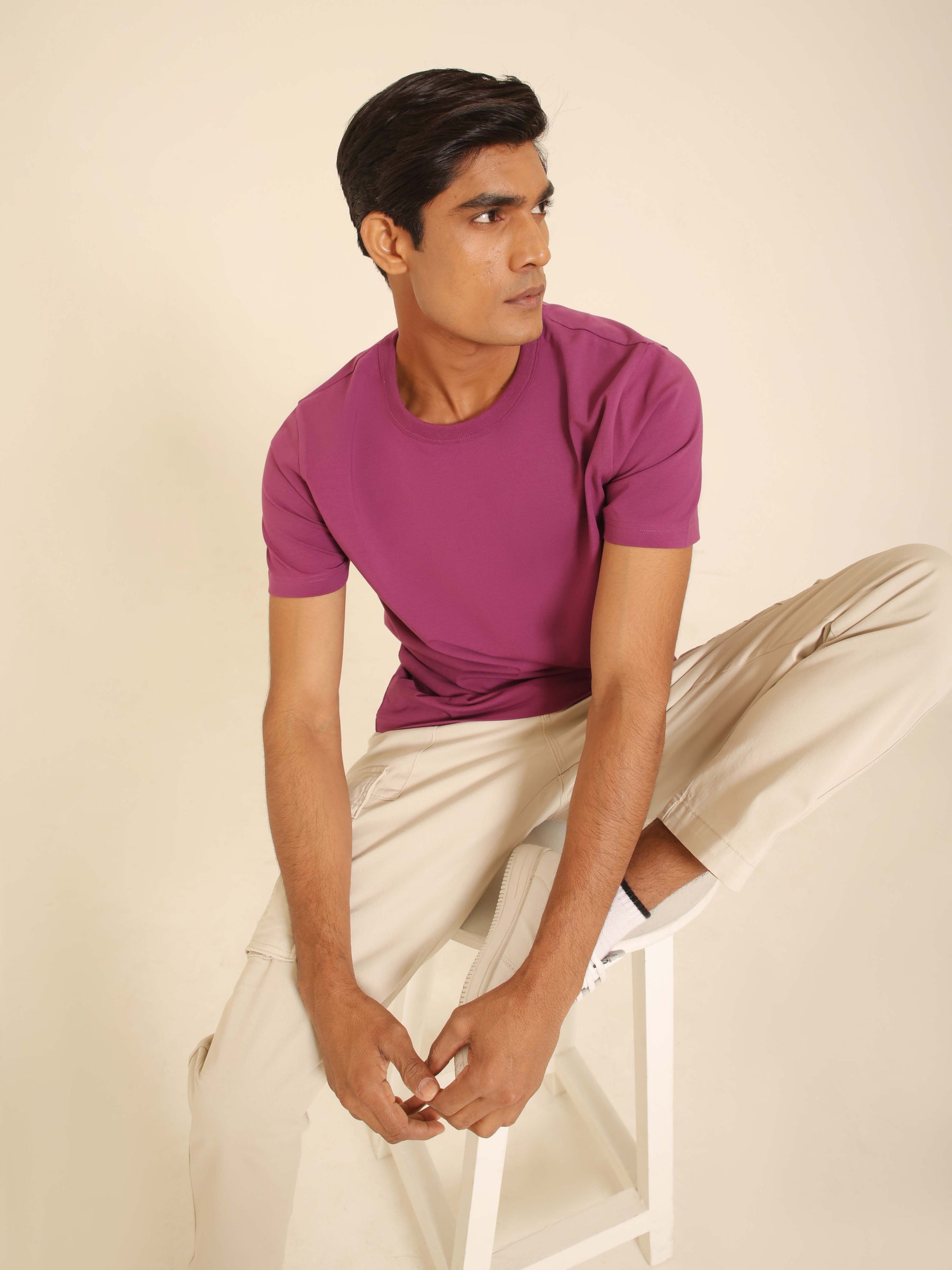 4-Way Stretch T-Shirt in Purple