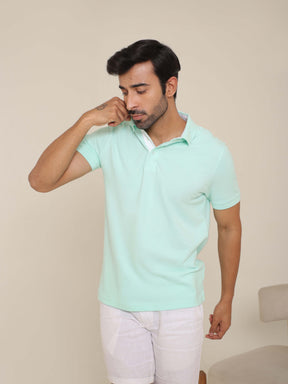 Organic Cotton Polo in Ice Green