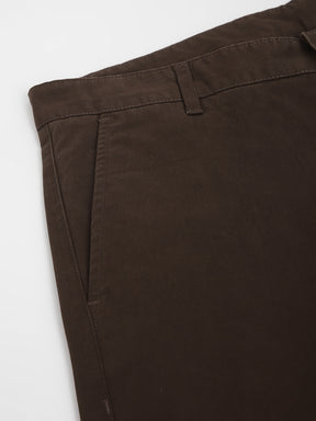 2 Way Stretch Chinos in Chocolate Brown- Slim Fit