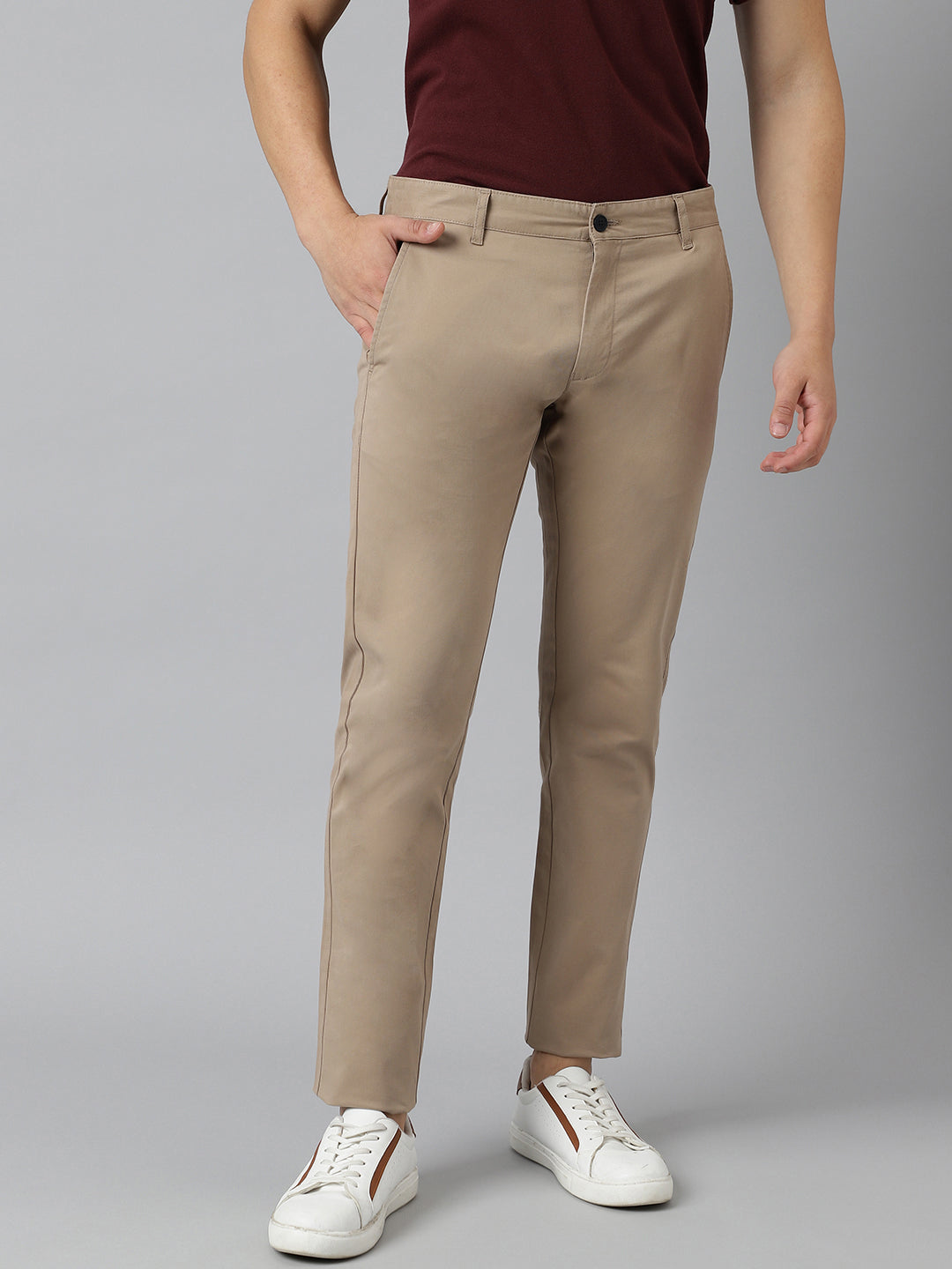 Stretchy fashion skinny khaki pants