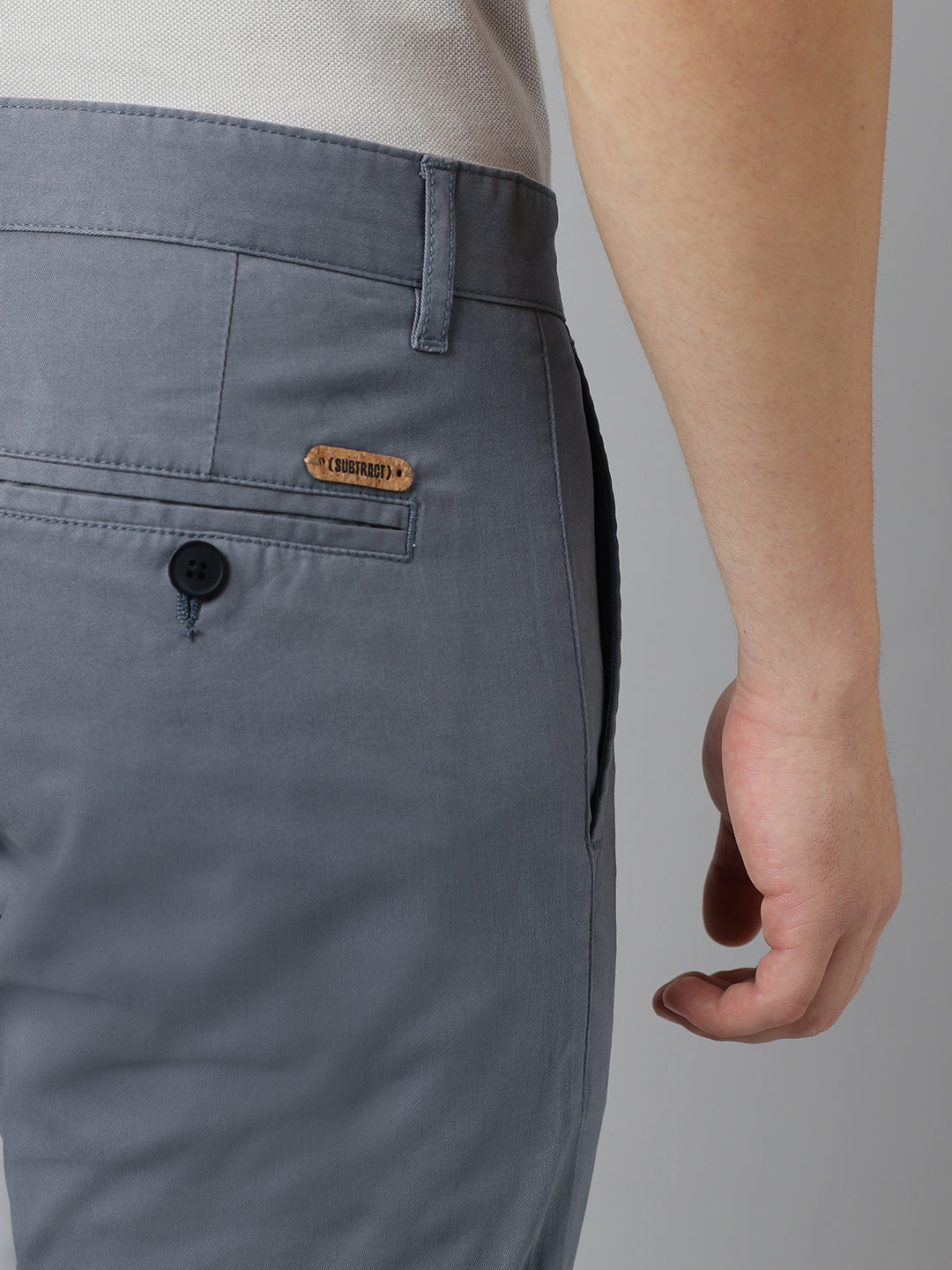 2 Way Stretch Chinos in Slate Grey- Slim Fit