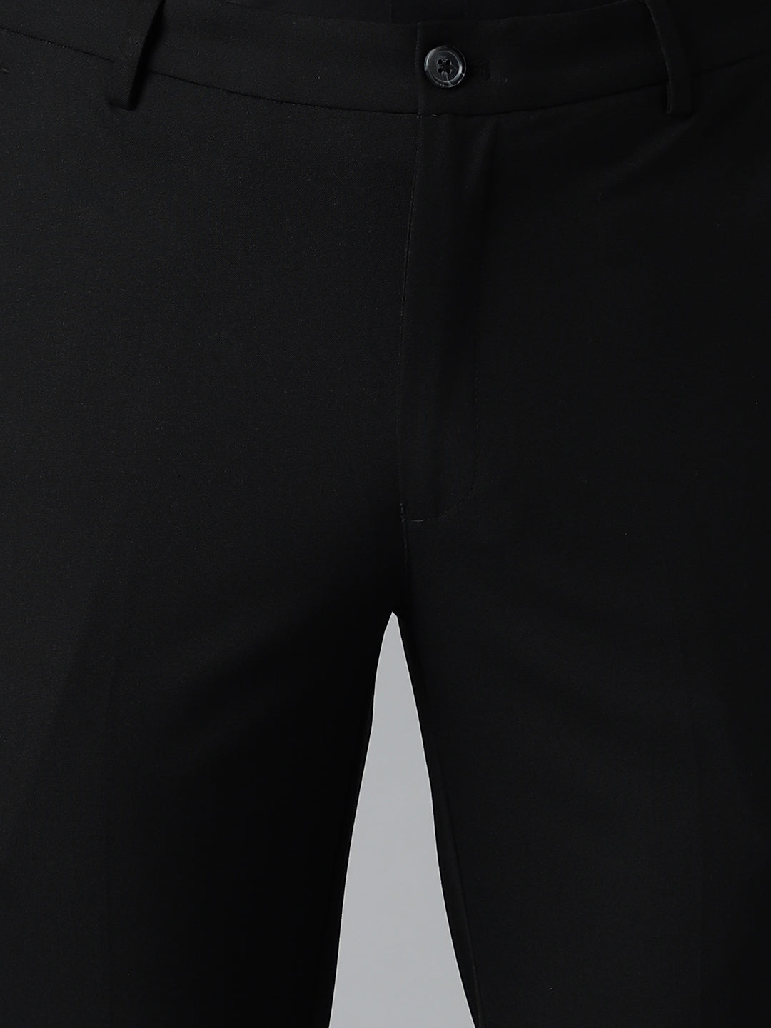 Flex Waist 4-Way Stretch Formal Trousers in Black- Slim Fit