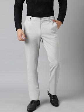 Flex Waist 4-Way Stretch Formal Trousers in Lunar Grey - Slim Fit