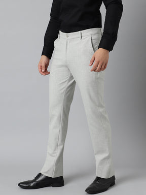 Flex Waist 4-Way Stretch Formal Trousers in Lunar Grey - Slim Fit