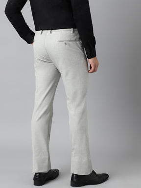 Flex Waist 4-Way Stretch Formal Trousers in Lunar Grey - Slim Fit