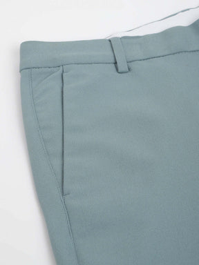 Flex Waist 4-Way Stretch Formal Trousers in Powder Blue- Slim Fit