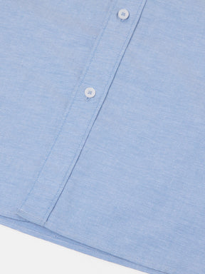 2 Way Stretch Oxford Shirt in Sky Blue-Slim Fit